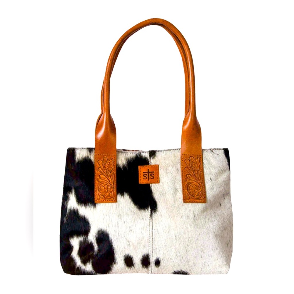 STS Ranchwear Cowhide Shoulder Bag with Tan Leather